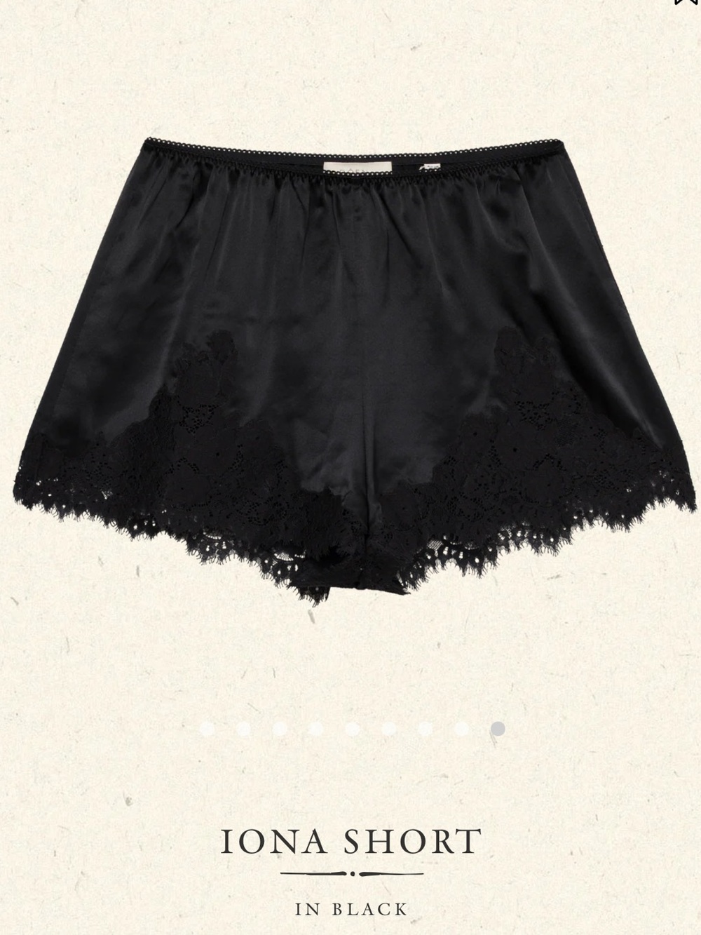 NWT Doen Iona Silk Lace Trim Elastic Waist Pull On Lingerie Shorts Black - Picture 14 of 15
